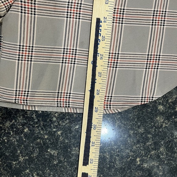 The Limited Polyester Long Sleeve Button Up Women's Plaid Tan Blouse Size L - Picture 10 of 10